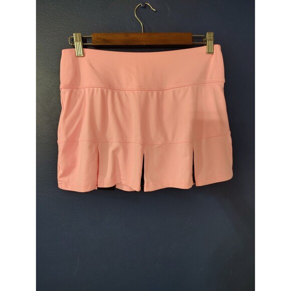 Bolle Tennis Skort Sz S Pink Gray Pleated Matching Compression Shorts Stretch - Picture 6 of 8